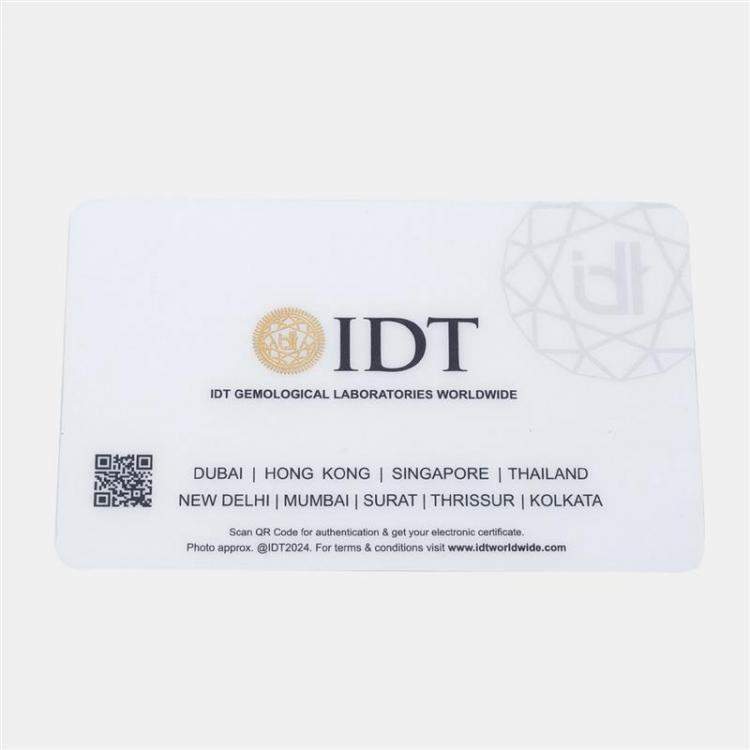 Pre Owned 0.66 cts Round, Emerald cut Lab Grown Diamonds 18k White Gold Ring Size 51