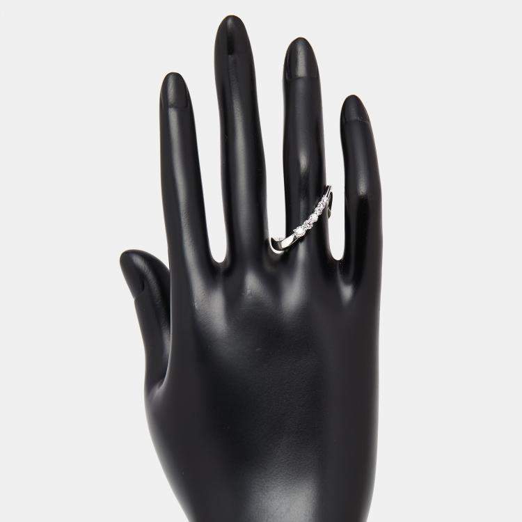 Pre Owned 0.35 cts Round Lab Grown Diamonds 18k White Gold Ring Size 52