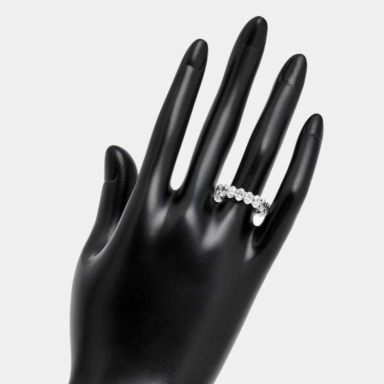 Pre Owned 4.80 cts Oval Brilliant Lab Grown Diamond 18k White Gold Eternity Band Ring Size 56