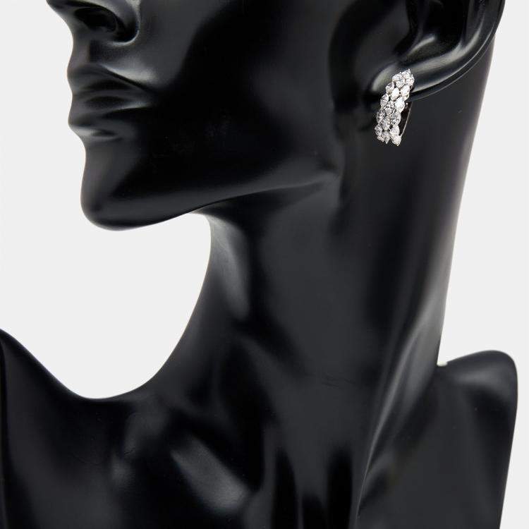 Pre Owned 2.3 cts Marquise Lab Grown Diamond 18k White Gold Earrings