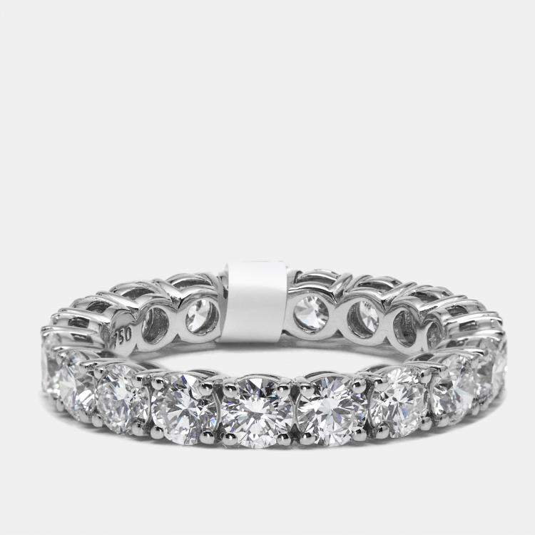 Pre Owned 3.00 cts Round Brilliant Lab Grown Diamonds 18k White Gold Eternity Band Ring Size 52