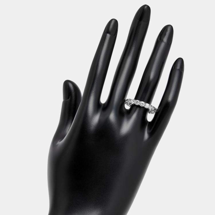 Pre Owned 3.00 cts Round Brilliant Lab Grown Diamonds 18k White Gold Eternity Band Ring Size 52