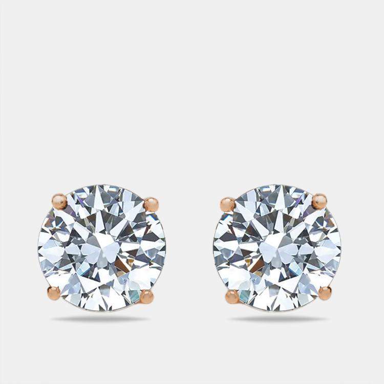 مملوكة مسبقًا 6 cts Round Lab Grown Diamonds 18k Rose Gold Earrings
