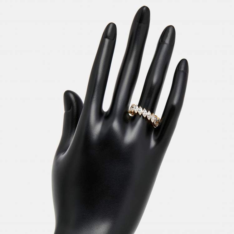 Pre Owned 3.80 cts Marquise Brilliant Lab Grown Diamond 18k Rose Gold Eternity Band Ring Size 54