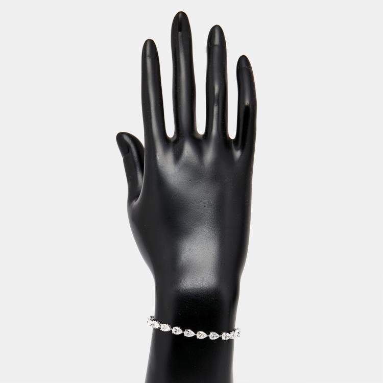 Pre Owned 8.8 cts Pear Brilliant Lab Grown Diamonds 18k White Gold Bracelet