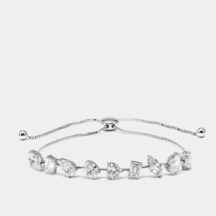 مملوكة مسبقًا 4.4 cts Oval, Pear, Marquise, Emerald Cut, Heart Lab Grown Diamonds 18k White Gold Bracelet