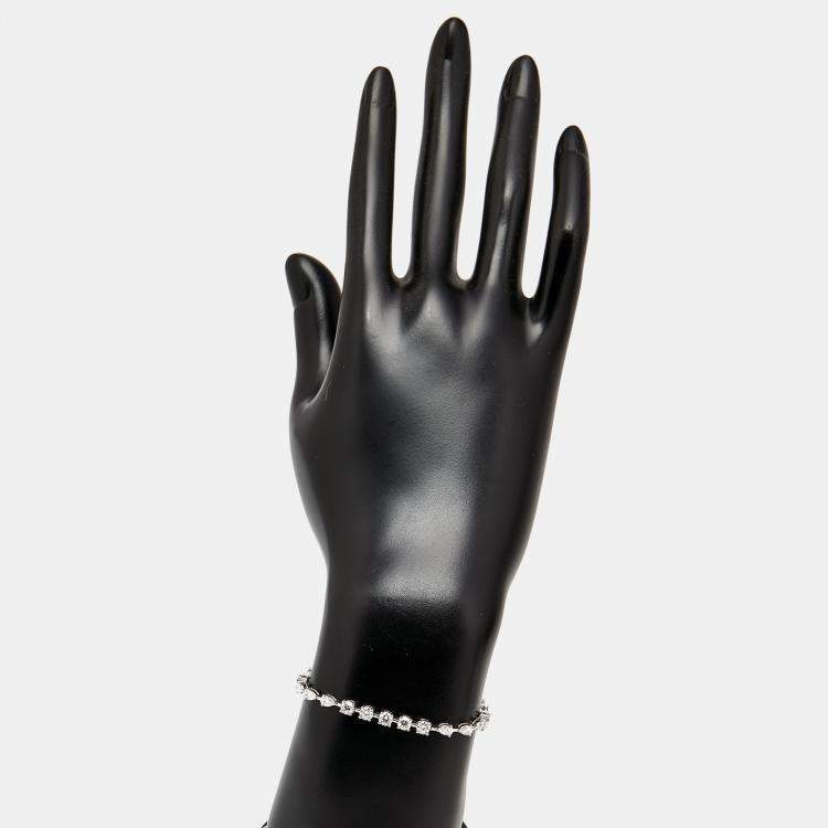 مملوكة مسبقًا 3.9 cts Pear, Round Lab Grown Diamonds 18k White Gold Bracelet