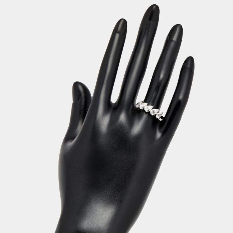 مملوكة مسبقًا 1.7 cts Pear Lab Grown Diamonds 18k White Gold Ring Size 52