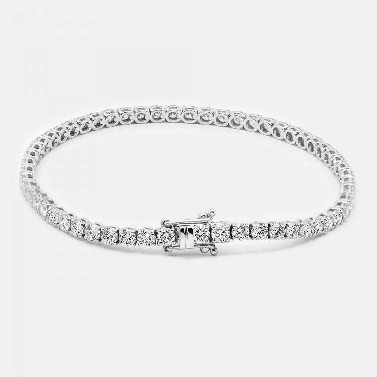 Pre Owned 5.8 cts Round Lab Grown Diamonds 18k White Gold Bracelet