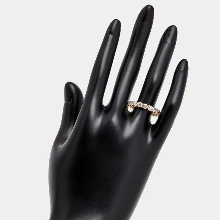 Pre Owned 3.6 cts Round Lab Grown Diamonds 18k Rose Gold Ring Size 54