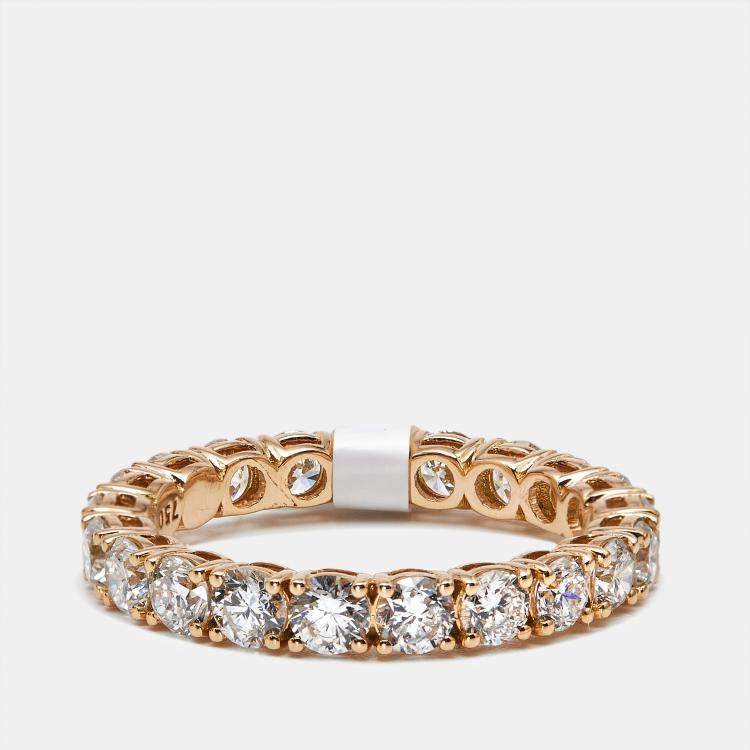 مملوكة مسبقًا 2.2 cts Round Lab Grown Diamonds 18k Rose Gold Ring Size 54