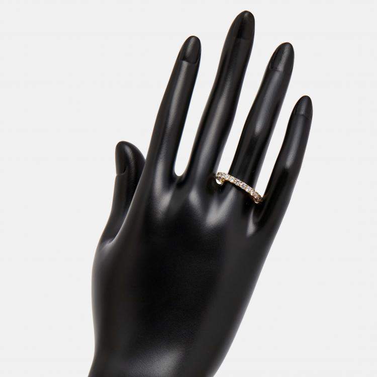 مملوكة مسبقًا 1 ct Round Lab Grown Diamonds 18k Rose Gold Ring Size 54