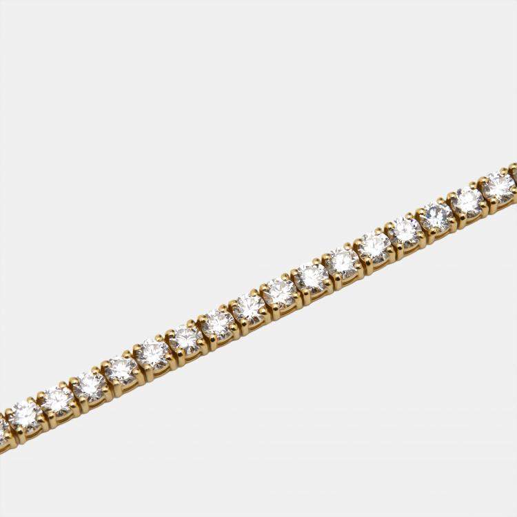 Pre Owned 11.9 cts Round Lab Grown Diamonds 18k Yellow Gold Necklace