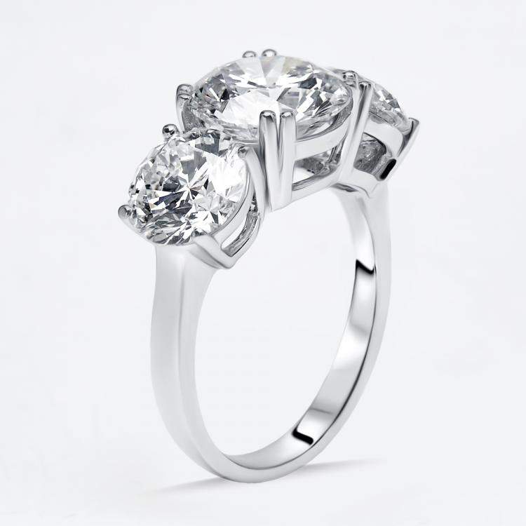 Pre Owned 6 cts Round Lab Grown Diamonds 18k White Gold Ring Size 53
