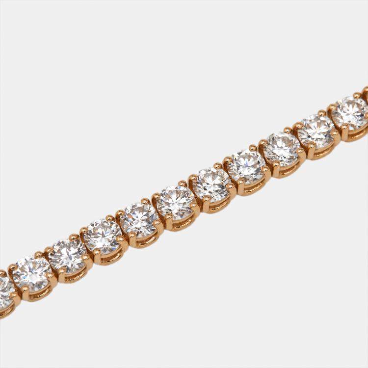 Pre Owned 5.30 cts Round Brilliant Lab Grown Diamonds 18k Rose Gold Tennis Bracelet