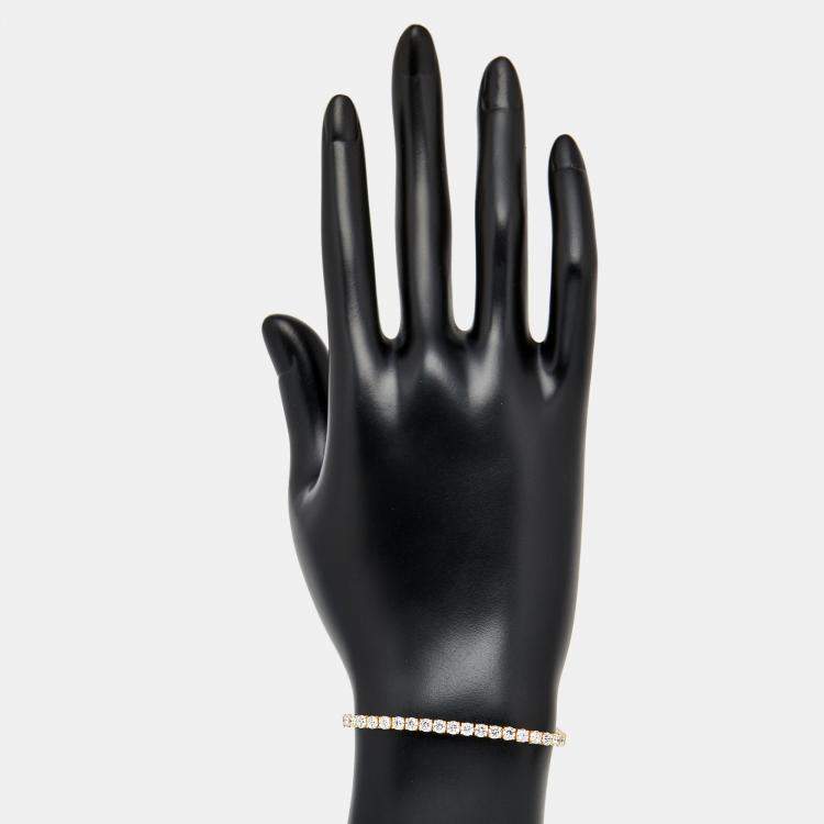 Pre Owned 5.30 cts Round Brilliant Lab Grown Diamonds 18k Rose Gold Tennis Bracelet