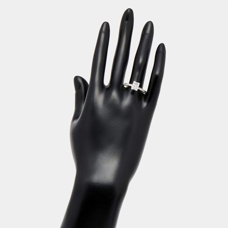 Pre Owned 1.95 cts Radiant Lab Grown Diamond 18K White Gold Ring Size 54