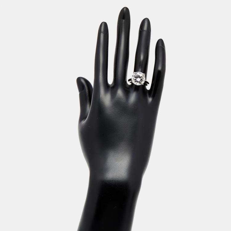 Pre Owned 7.01 cts Round Lab Grown Diamond 950 Platinum Ring Size 50