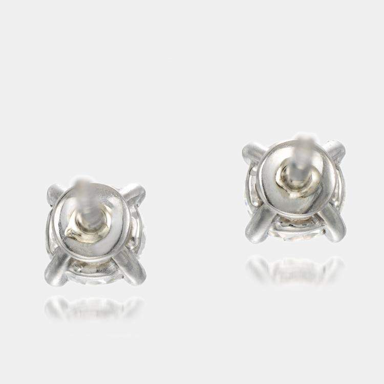 Pre Owned 18k White Gold Diamonds 0.66 ct. Stud Earrings
