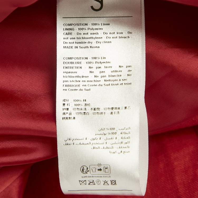 Pre Owned The Frankie Shop Red Linen Single Breasted Blazer S