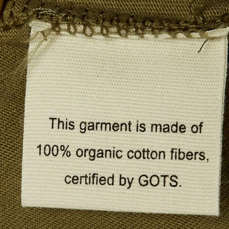 Pre Owned The Frankie Shop Olive Green Cotton Structured Shoulder T-Shirt S