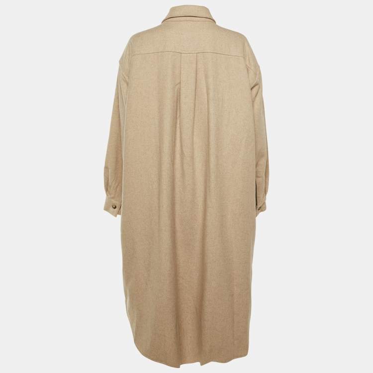 مملوكة مسبقًا The Frankie Shop Beige Wool Blend Long Shaula Coat M