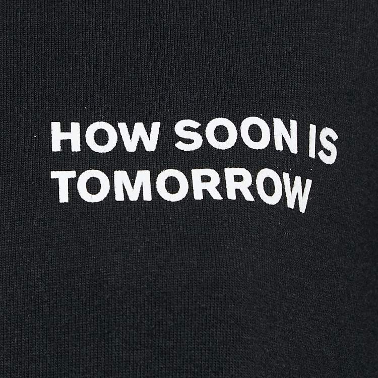 Pre Owned The Kooples Black Printed Cotton Jersey Crew Neck T-Shirt M