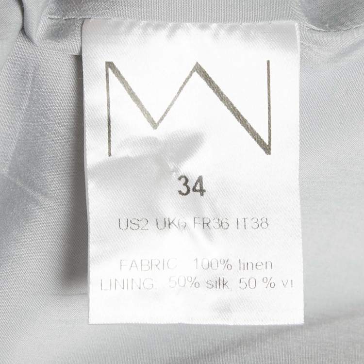 Pre Owned The Mannei Pink Linen Single Breasted Oversized Volterra Blazer S 