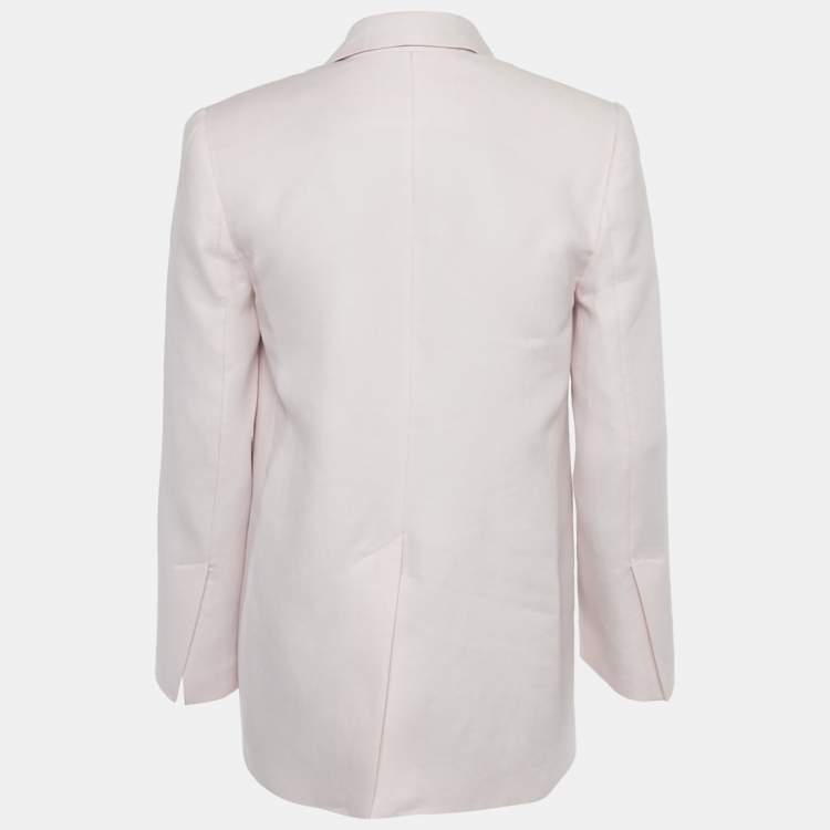 Pre Owned The Mannei Pink Linen Single Breasted Oversized Volterra Blazer S 