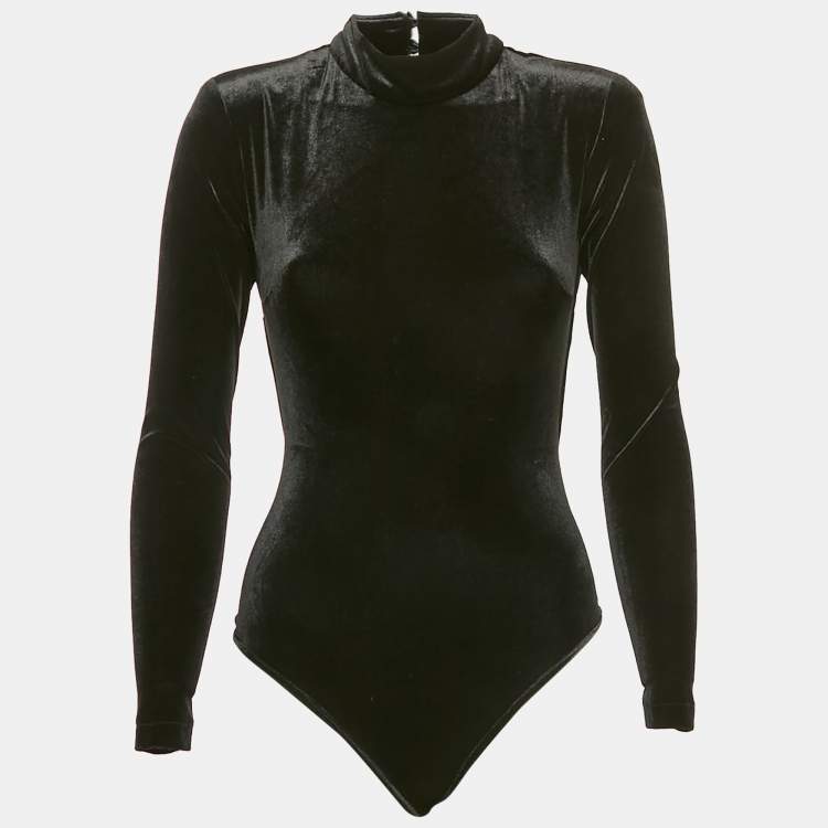 Pre Owned The New Arrivals By Ilkyaz Ozel Black Velvet Jersey Bodycon and Trousers Set XS