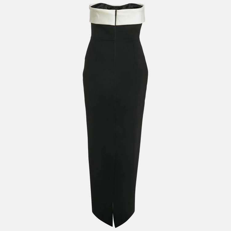 Pre Owned  The New Arrivals Ilkyaz Ozel Black Crepe Long Strapless Dress S