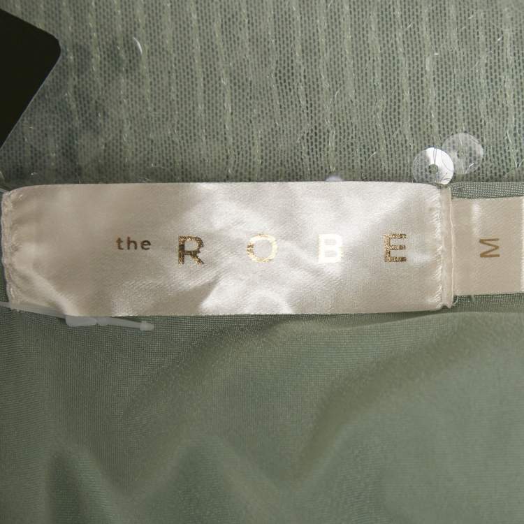 Pre Owned The Robe Blue Sequin Midi Slip Dress M