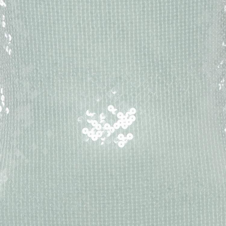 Pre Owned The Robe Blue Sequin Midi Slip Dress M