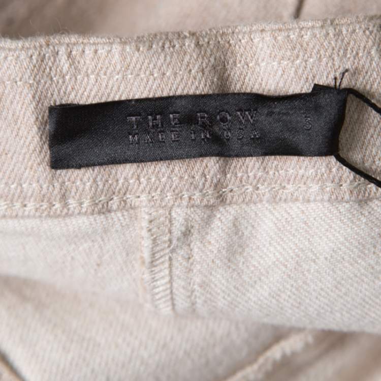 Pre Owned The Row Beige Denim Slim Fit Avied Pants S
