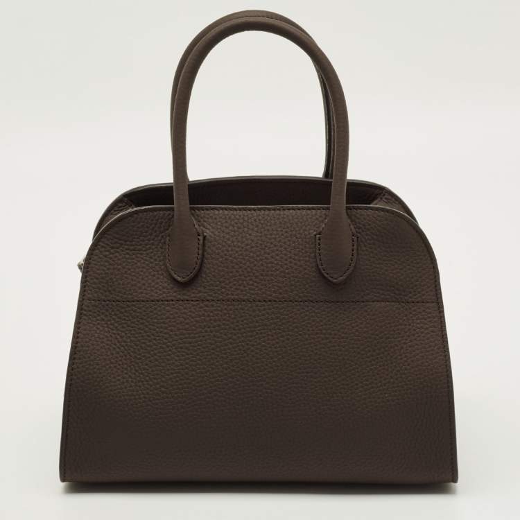 Pre Owned The Row Soft Margaux 10 Deep Brown Leather Top Handle Bag