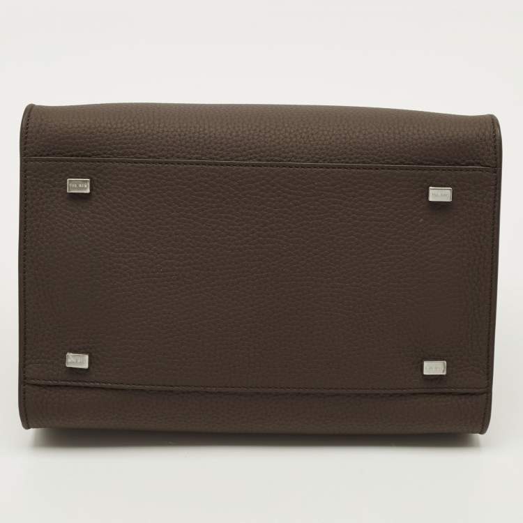 Pre Owned The Row Soft Margaux 10 Deep Brown Leather Top Handle Bag