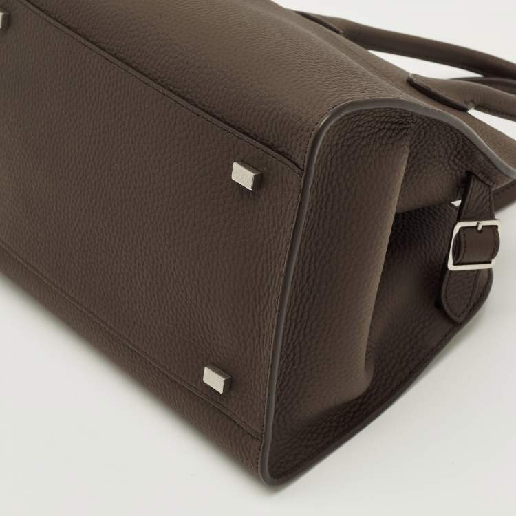 Pre Owned The Row Soft Margaux 10 Deep Brown Leather Top Handle Bag