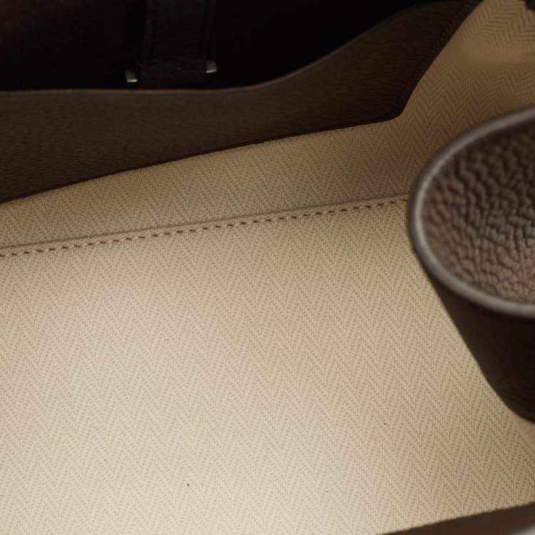 Pre Owned The Row Soft Margaux 10 Deep Brown Leather Top Handle Bag