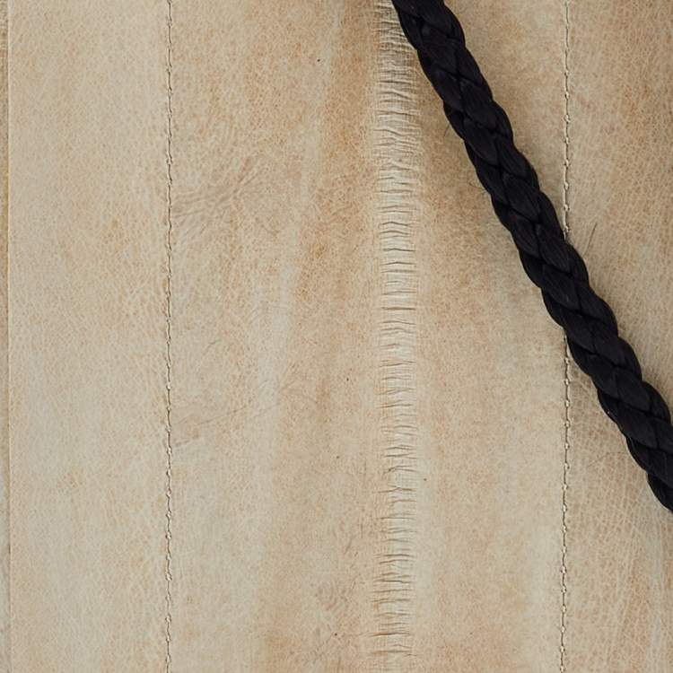 Pre Owned The Row Light Olive Eel Leather Tassel Clutch