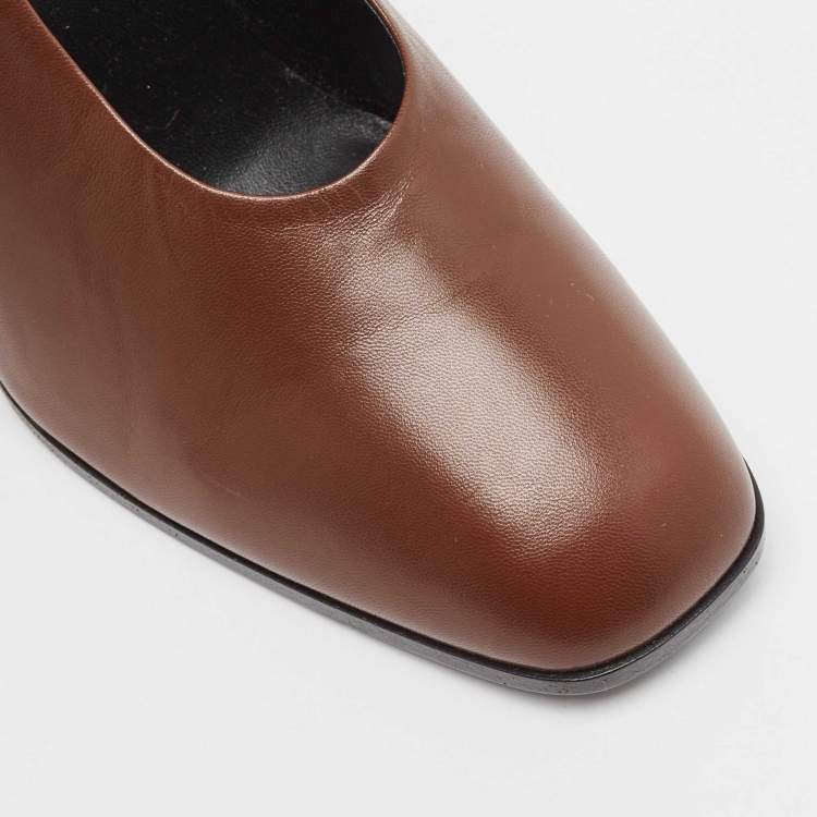 Pre Owned The Row Brown Leather Jade Pumps Size 36