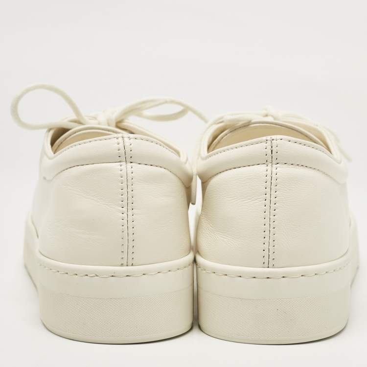 Pre Owned The Row White Leather Marie H Low Top Sneakers Size 38.5