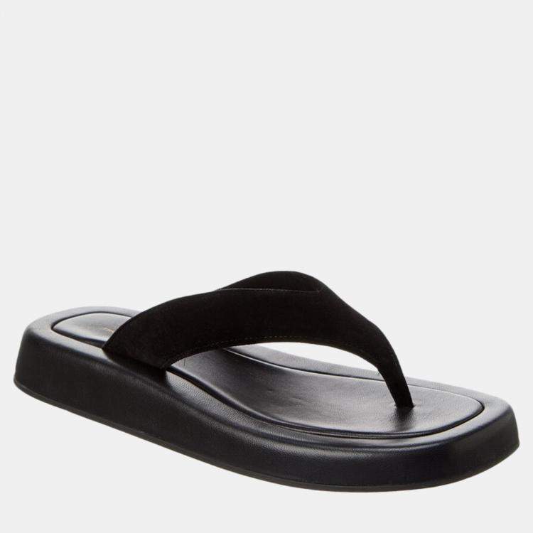 Pre Owned The Row Black velvet sandals