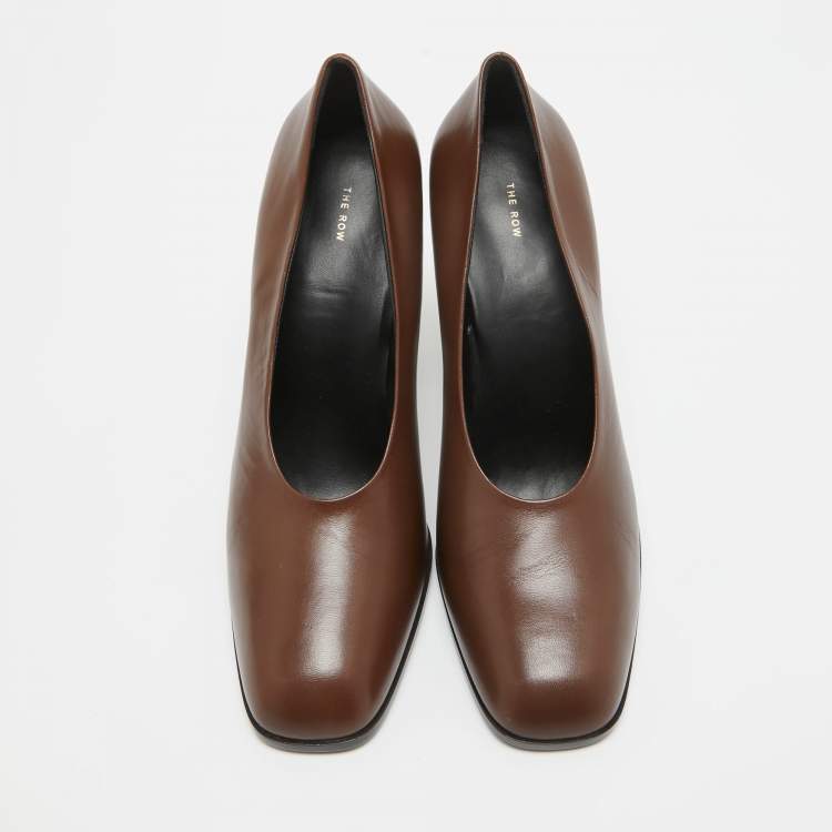 Pre Owned The Row Brown Leather Pumps Size 39.5