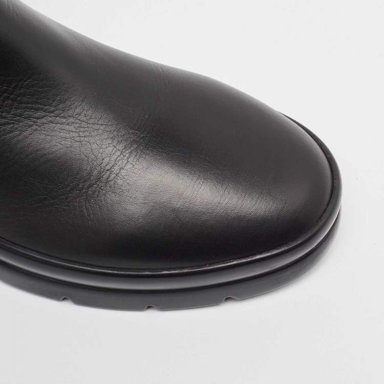 Pre Owned The Row Black Leather Boris Ankle Boots Size 40