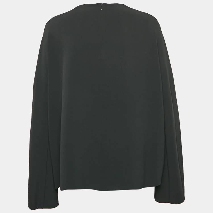 Pre Owned The Row Black Crepe Long Sleeve Loose Fit Blouse M