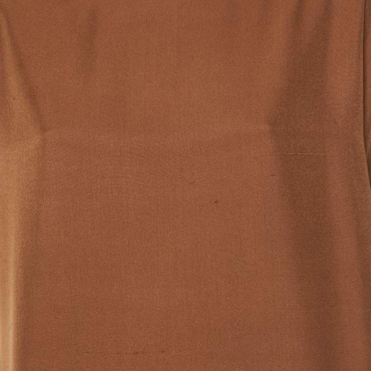 Pre Owned The Row Brown Silk Sleeveless Midi Dress S