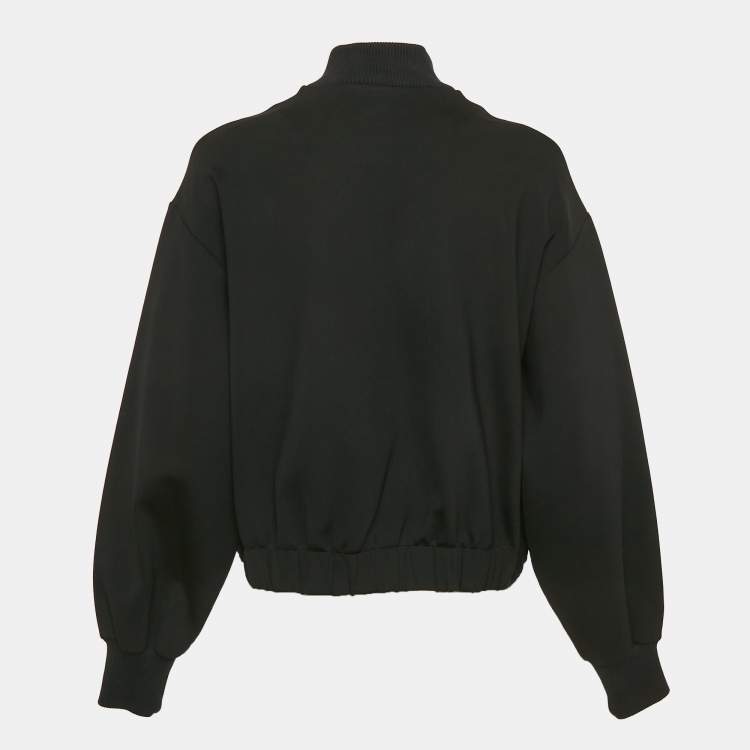 Pre Owned The Row Black Jersey Zip-Up Bomber Jacket XS