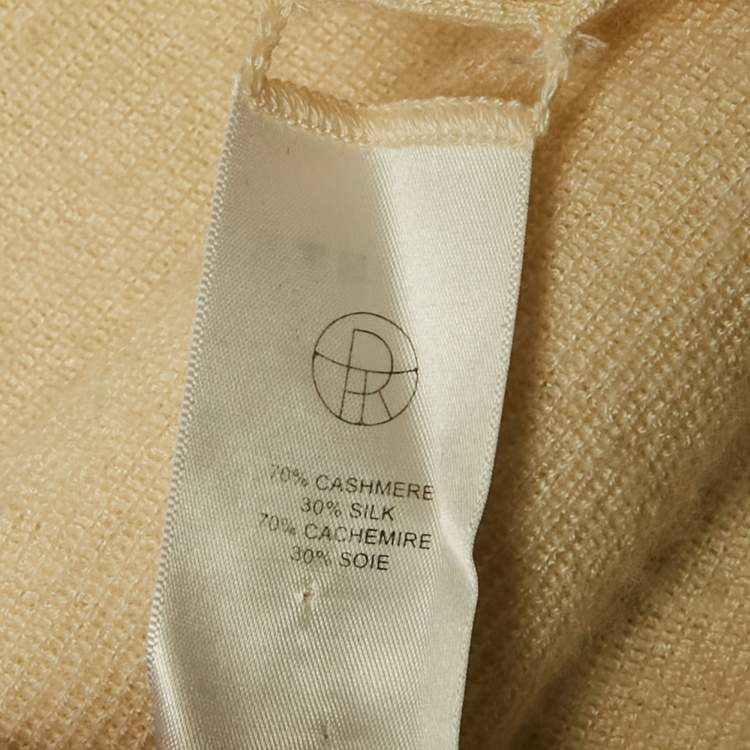 Pre Owned The Row Cream Cashmere and Silk Full Sleeve Sweater M