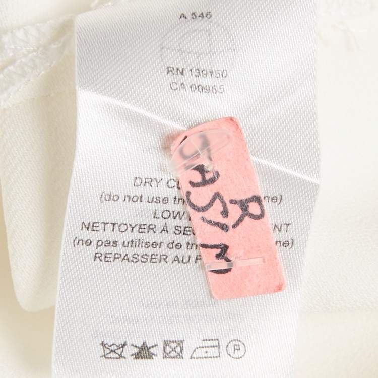 Pre Owned The Row White Crepe Long Sleeve Blouse M