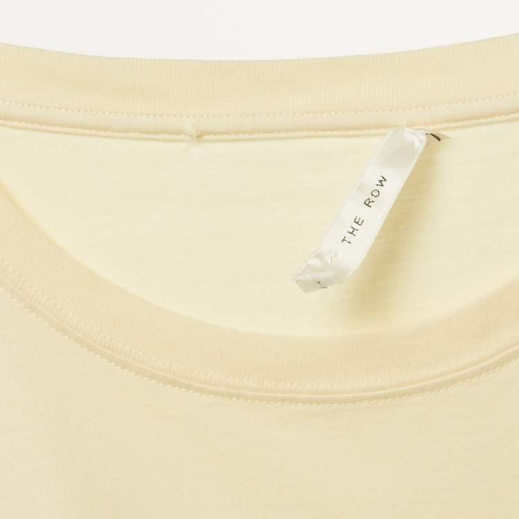 Pre Owned The Row Light Yellow Cotton Crew Neck T-Shirt XXS